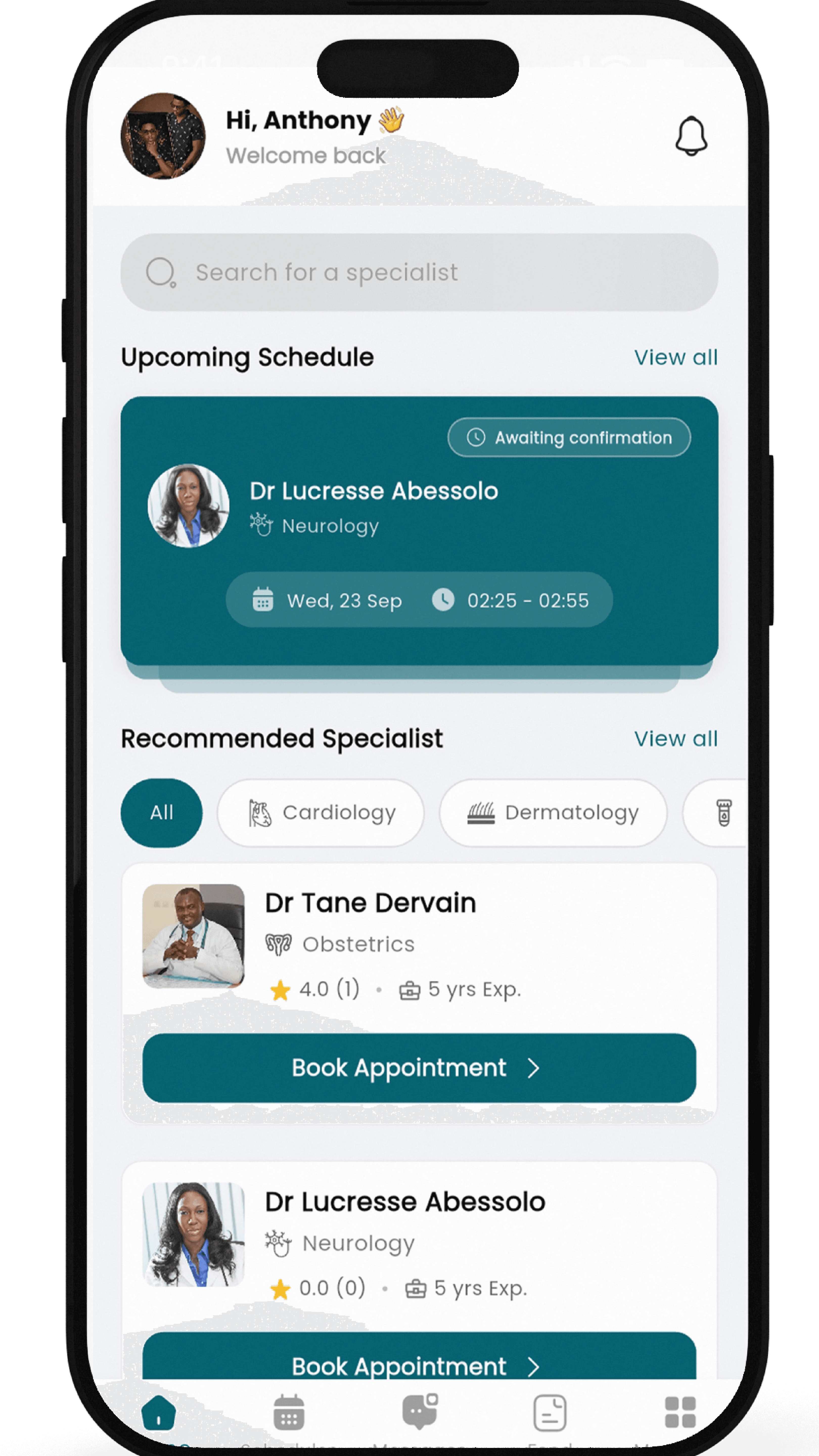Aperçu de l’application TheSpecialist
